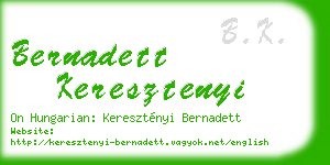 bernadett keresztenyi business card