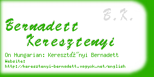 bernadett keresztenyi business card